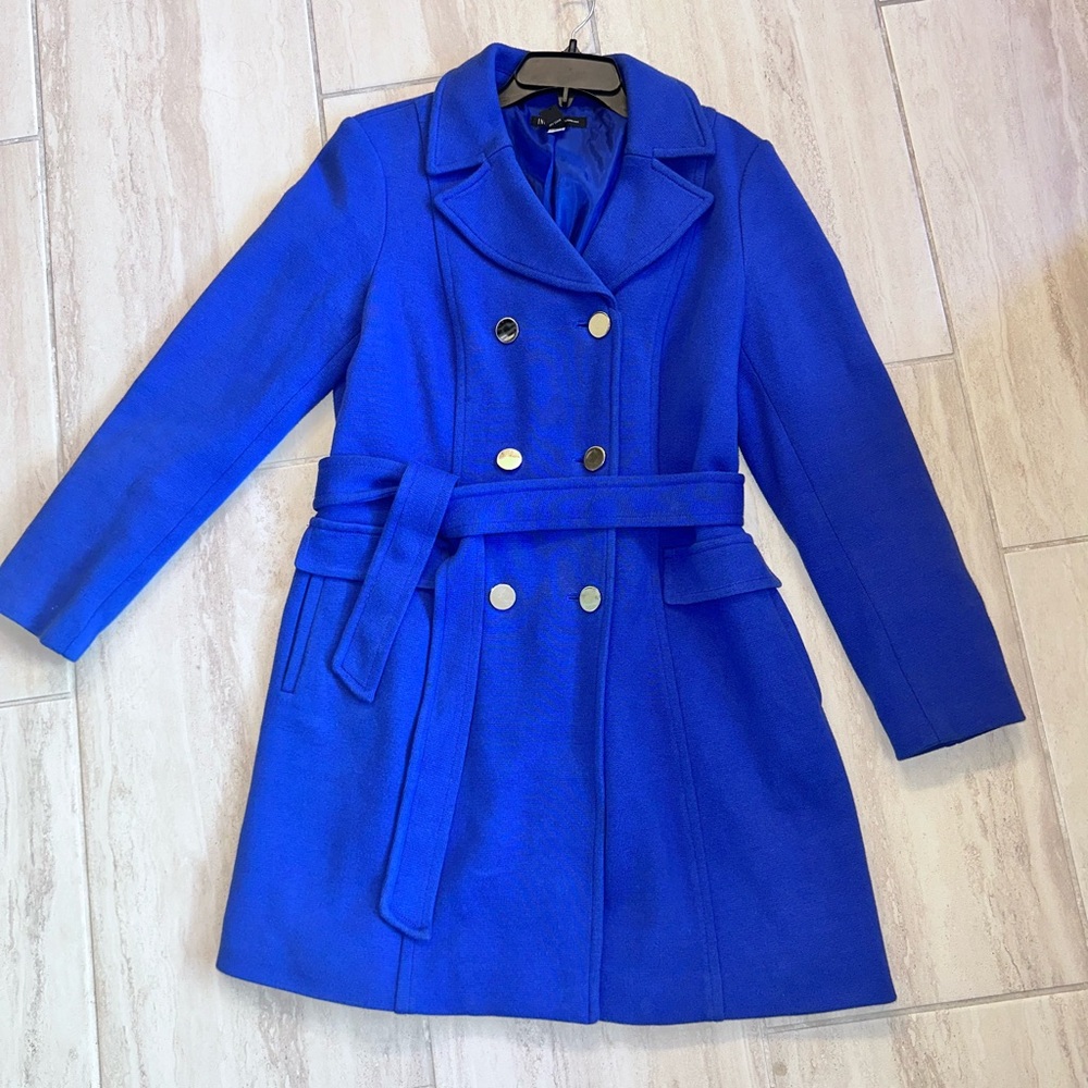 INC International Concepts Royal Blue Trench Coat